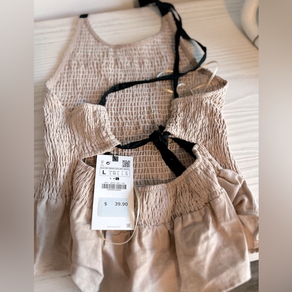 NEW ZARA ELASTICIZED RUSTIC TOP - Picture 8 of 8